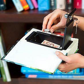 Buchsafe Geldkassette Modell Sachbuch über Wein  mit echten Papierseiten